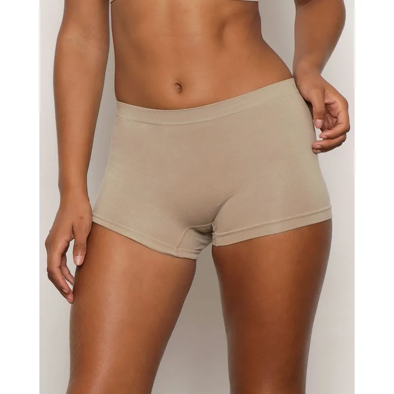 Calcinha Feminina Zee Rucci Boxer Sem Costura Bege M
