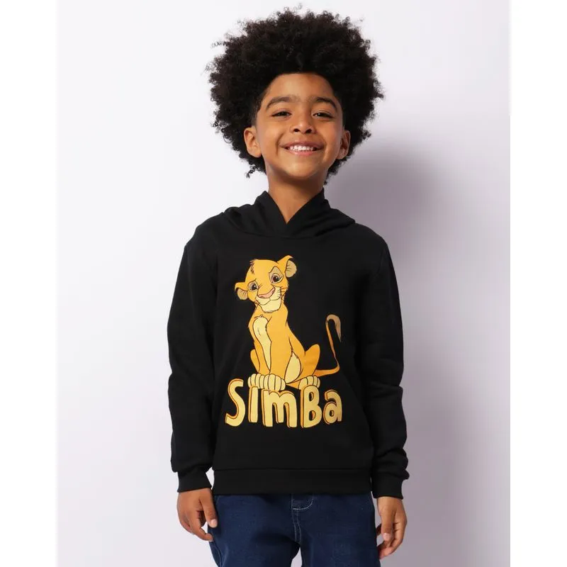 Blusão Moletom Infantil Peluciado Disney Simba O Rei Leão Preto 6