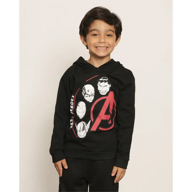 Blusão Moletom Infantil Marvel Estampa Vingadores Preto 10