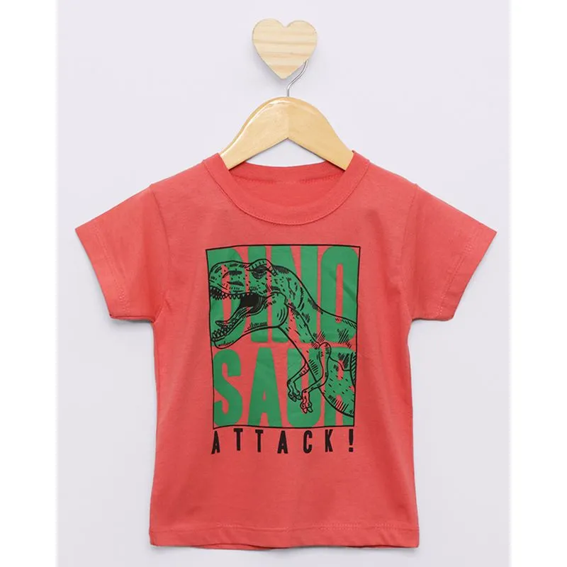 Camiseta Bebê Manga Curta Estampa Sortida Laranja 1