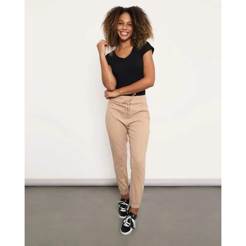 Calça Feminina Sarja Jogger Bege 44