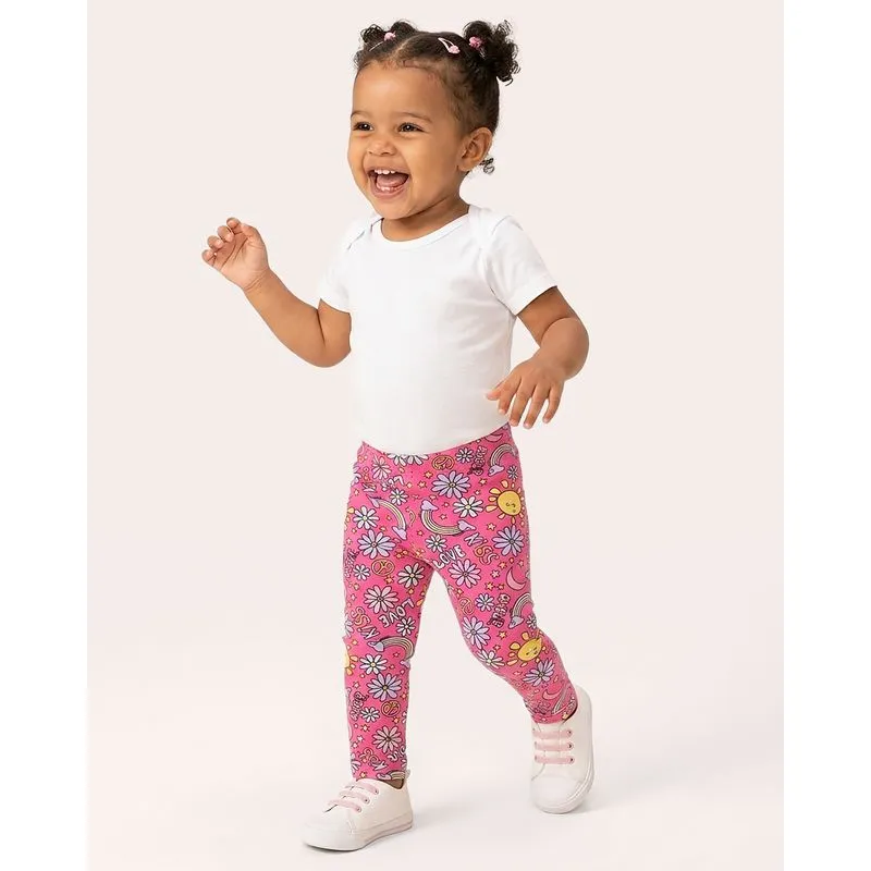 Calça Legging Bebê Estampas Sortidas Rosa Escuro 1
