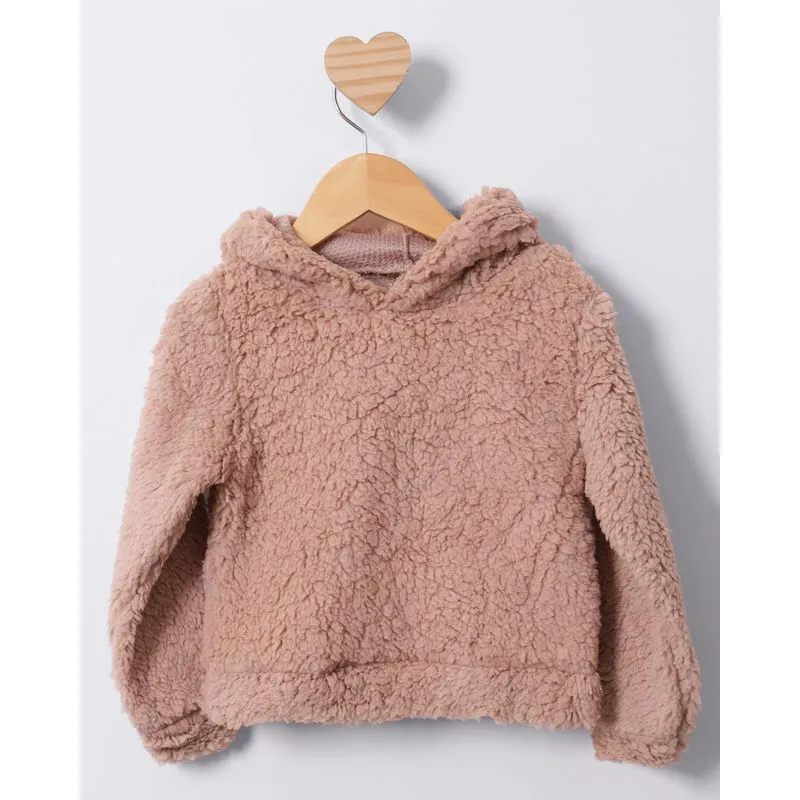 Blusão Bebê Sherpa Capuz Orelhinhas Marrom 3