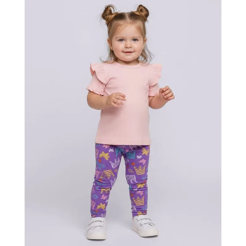 Calça Legging Bebê Estampa Sortidas Lilás 3