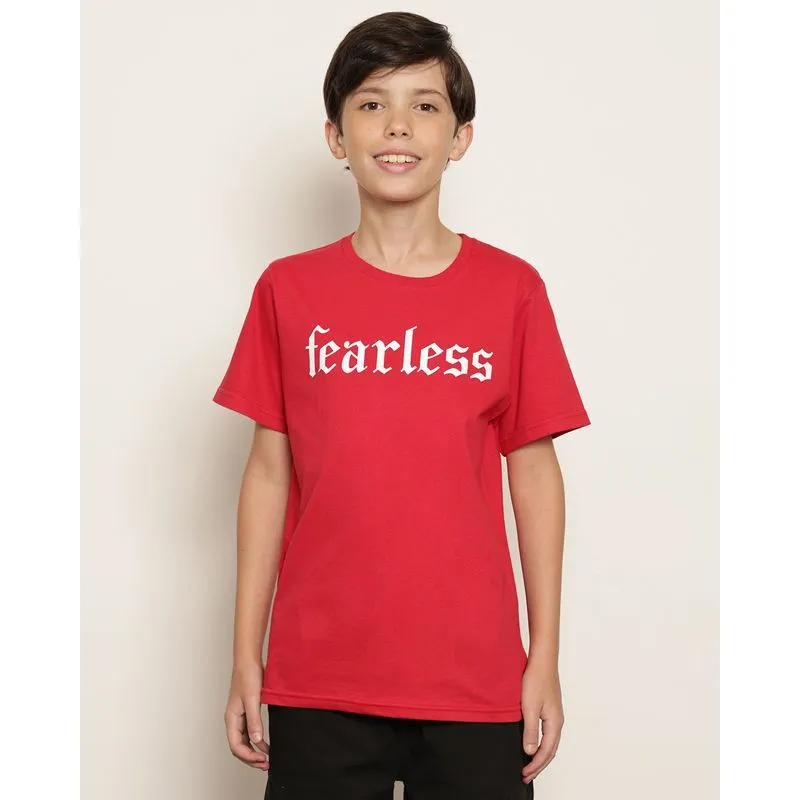 Camiseta Juvenil Estampa Escrita Manga Curta Vermelha 10