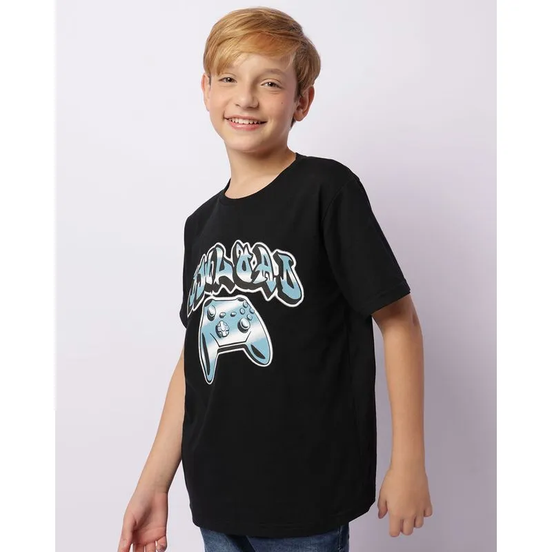 Camiseta Juvenil Estampa Game Manga Curta Preta 12