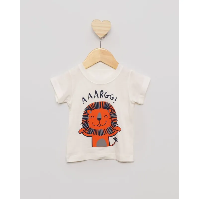 Camiseta Bebê Manga Curta Estampa Sortida Off White P