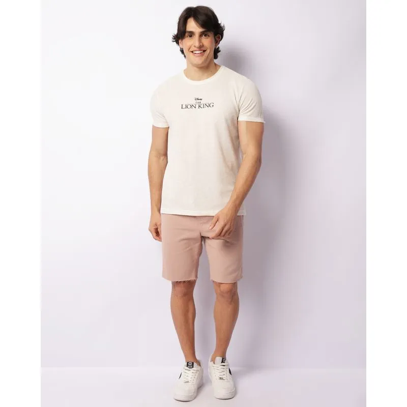 Bermuda Sarja Masculina Barra Desfiada Com Cordão Rosa 38