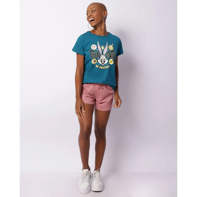 Short Feminino Curto Moletinho Rosa G