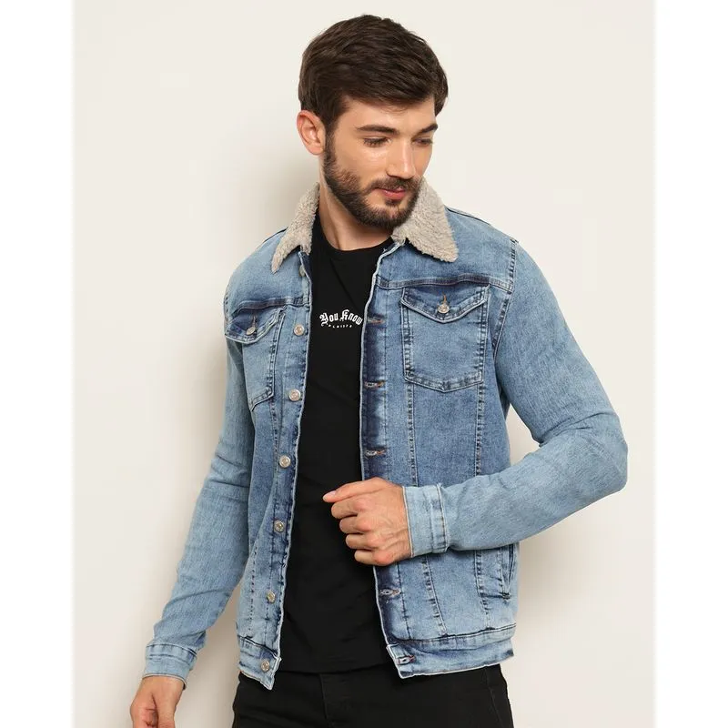Jaqueta Jeans Masculina Vizzy Pelinho Azul P