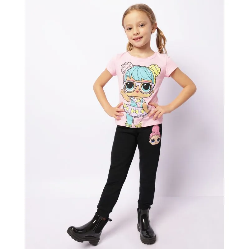 Calça Moletom Infantil Peluciada Lol Surprise Jogger Preta 4