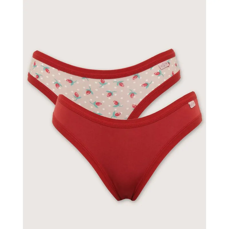 Kit 2 Calcinhas Feminina Biquíni Estampa e Cores Sortidas M
