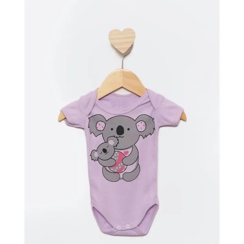 Body Bebê Manga Curta Estampa Sortida Lilás P