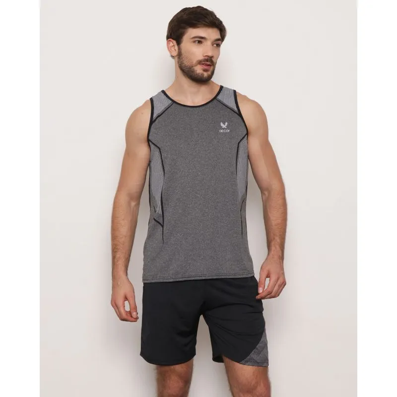 Regata Masculina Esportiva Estampa Frontal Cinza GG