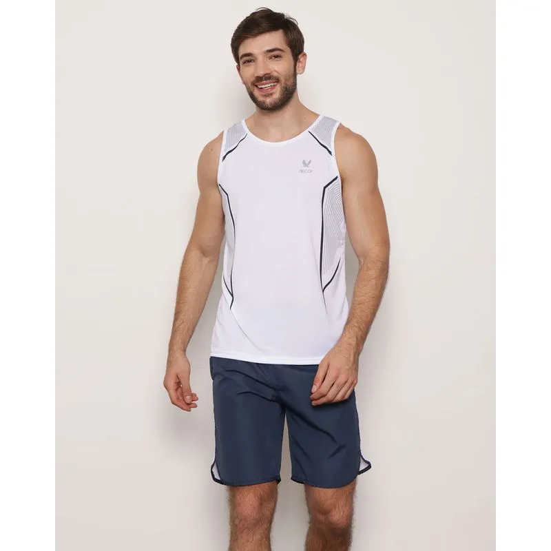 Regata Masculina Esportiva Estampa Frontal Branca G