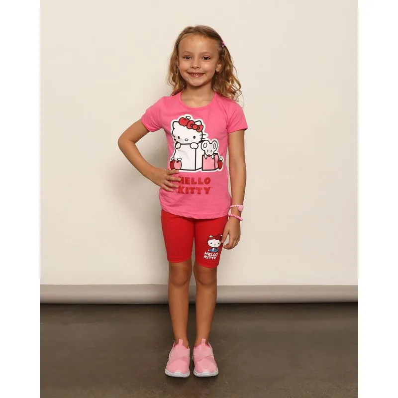 Bermuda Infantil Ciclista Hello Kitty Vermelha 8
