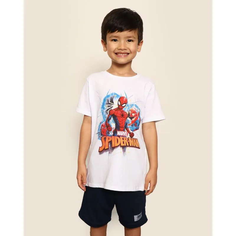 Camiseta Infantil Menino Manga Curta Marvel Homem Aranha Com Estampa Branca 6