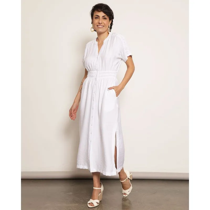 Vestido Feminino Midi Berry & Co. com Bolso Branco G