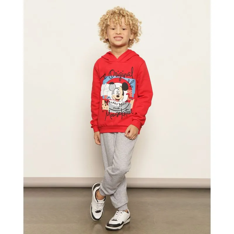 Conjunto Moletom Infantil Peluciado Disney Estampa Mickey Vermelho 6