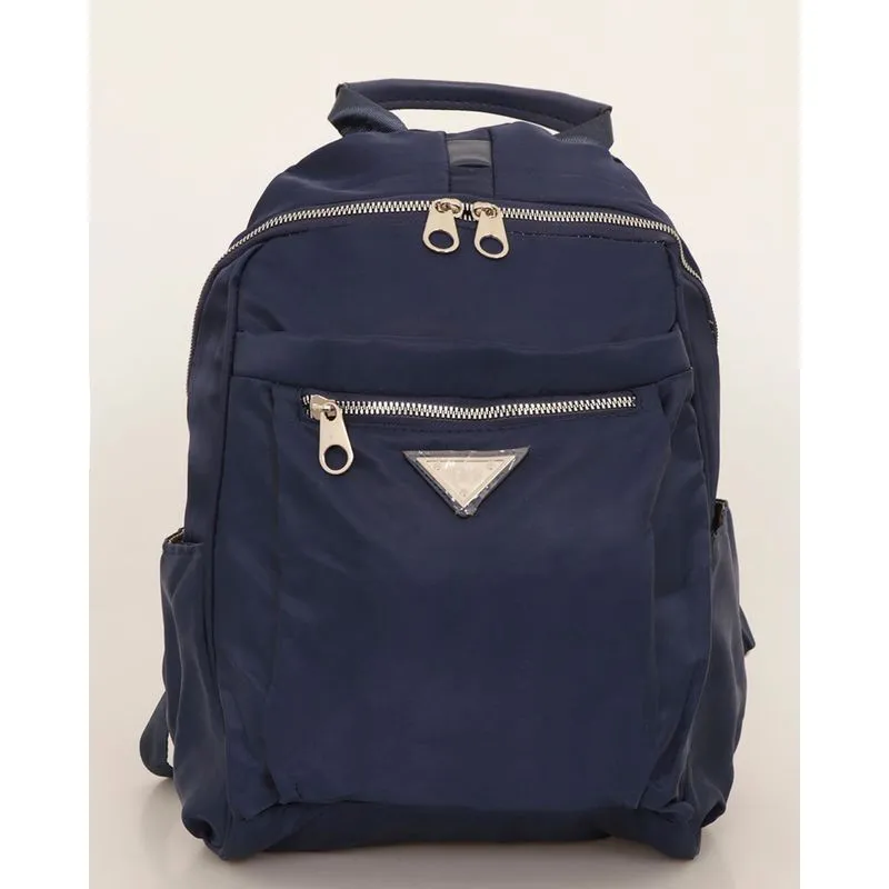 Mochila Casual Com Aplicação E Bolsos Marinho UN