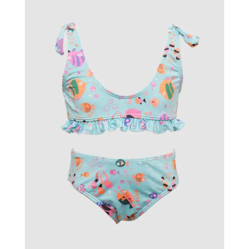 Biquini Infantil Conjunto Estampa Peixinhos Verde 8
