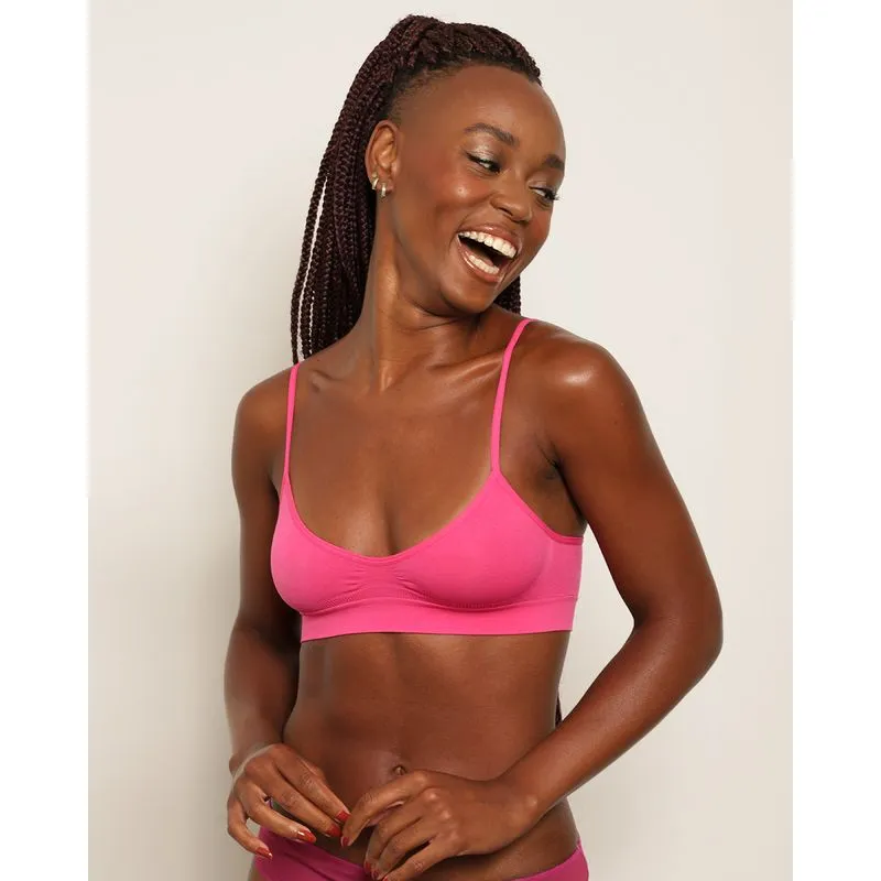Sutiã Top Feminino Zee Rucci Sem Bojo E Sem Costura Rosa M