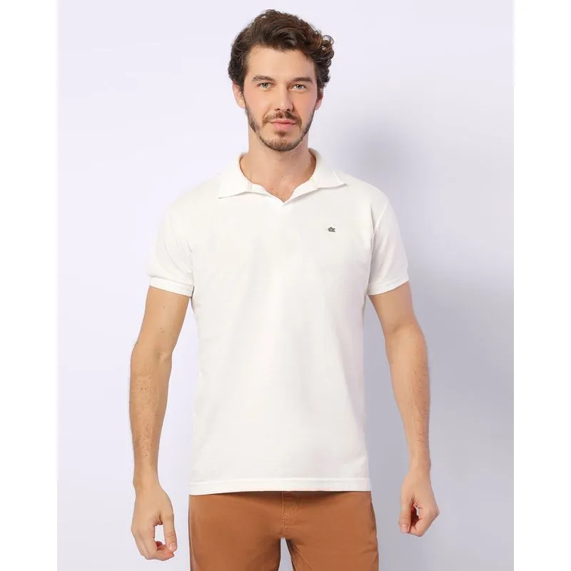 Camisa Polo Masculina Texturizada Manga Curta Off White M