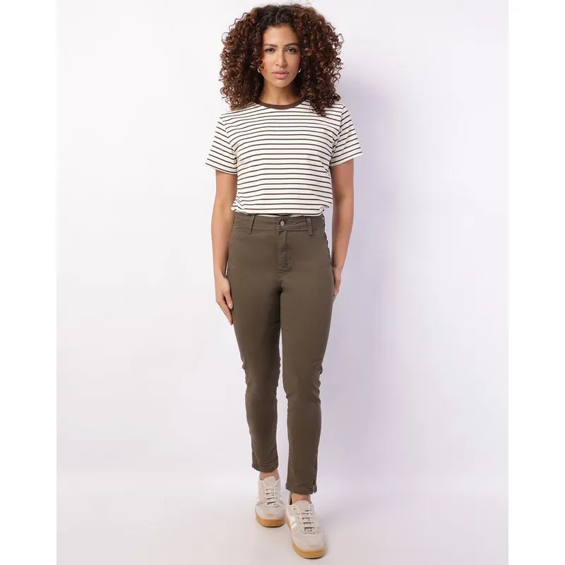 Calça Sarja Feminina Skinny Com Zíper Na Barra Verde 40