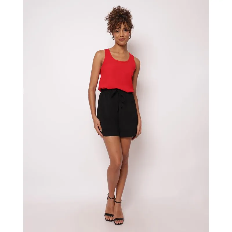 Short Feminino Com Amarração Preto G
