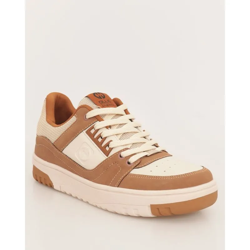 Tênis Masculino Casual Ollie Texturizado Com Recortes Marrom 38