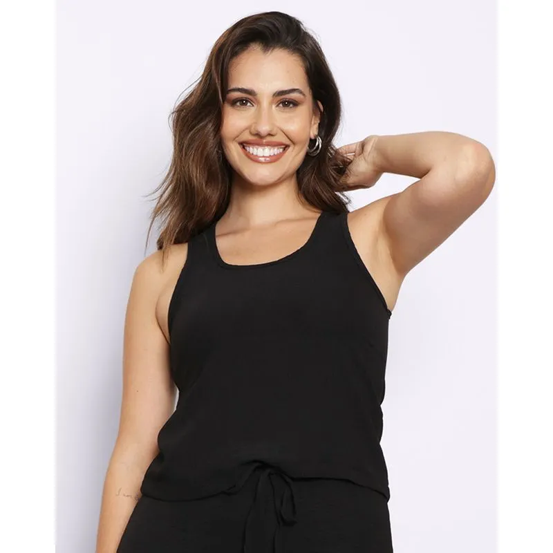 Regata Feminina Básica Preta M