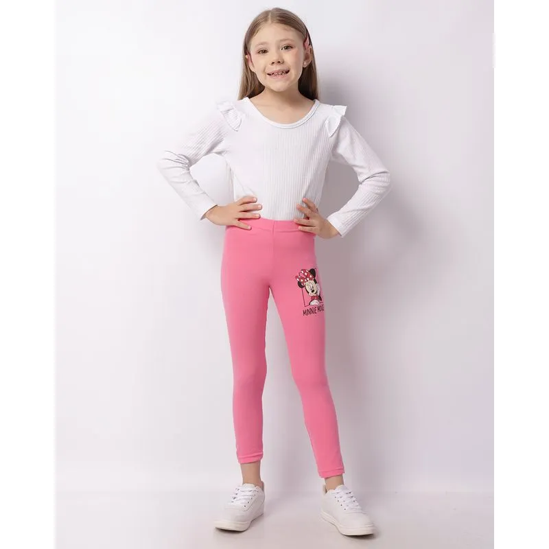 Calça Legging Infantil Disney Minnie Rosa UN