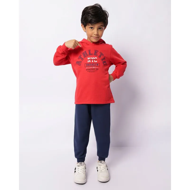 Conjunto Moletom Infantil Peluciado Com Capuz Estampa Frontal Vermelho 6