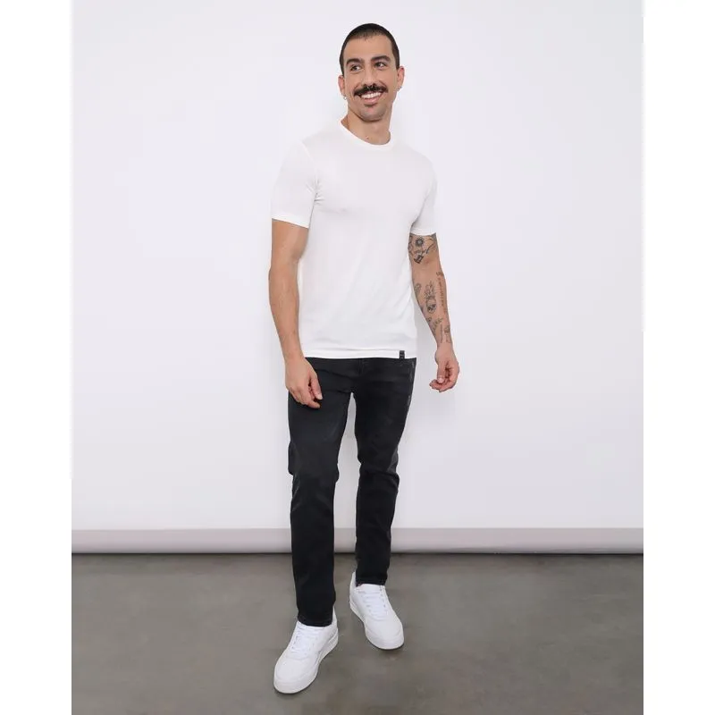 Calça Jeans Masculina Skinny Com Bolsos Preta 46
