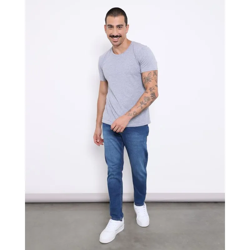 Calça Jeans Masculina Skinny Estonada Azul 44