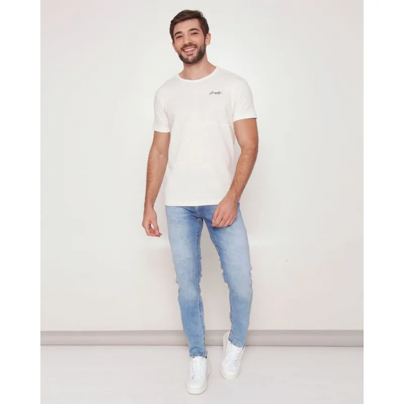 Calça Jeans Masculina Skinny Estonada Azul 48