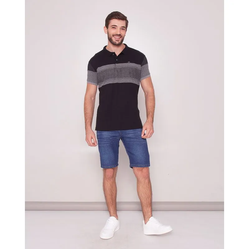 Bermuda Jeans Masculina Reta Estonada Azul 38