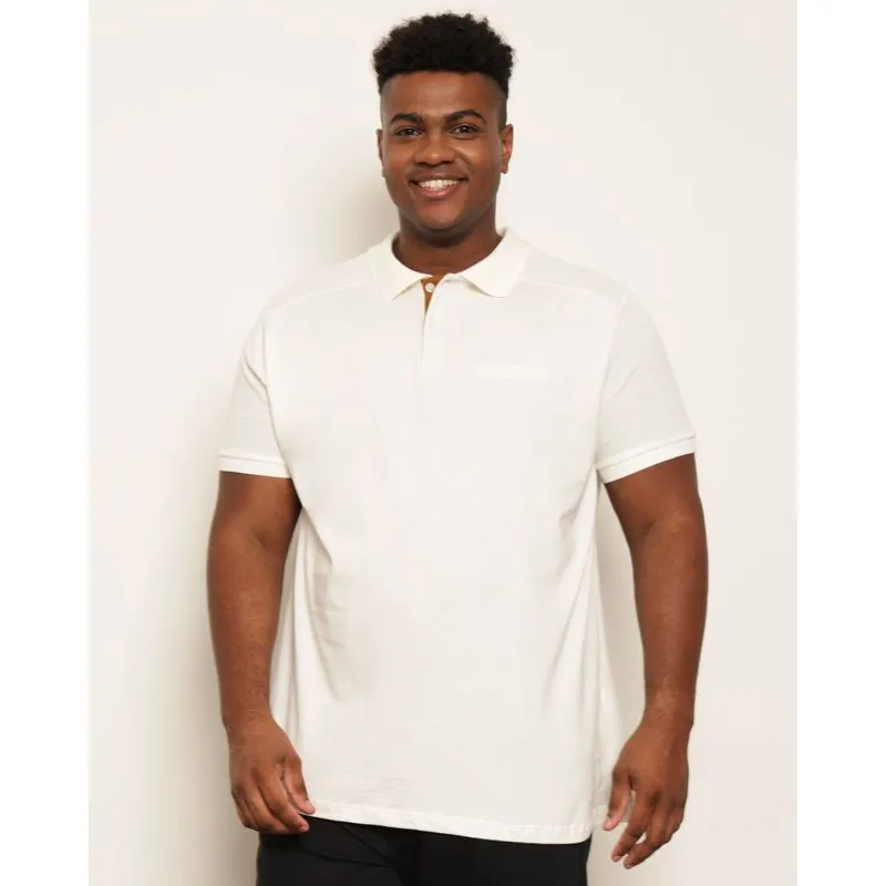 Camiseta Plus Size Masculina Com Recortes Manga Curta Off White G3