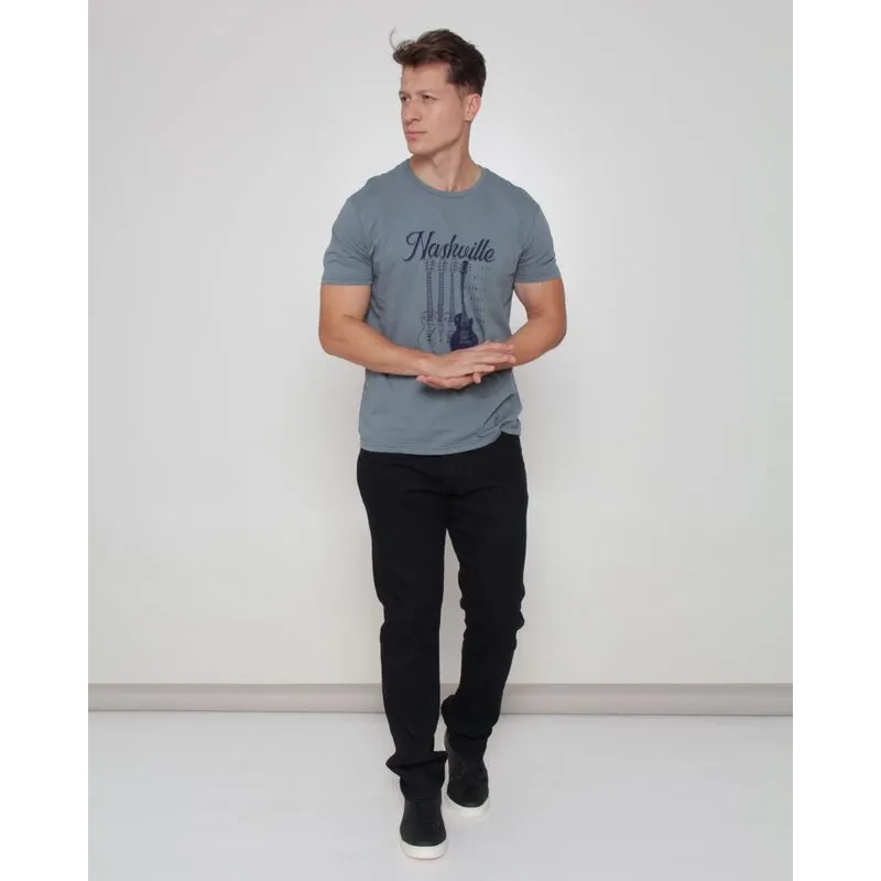 Calça Masculina Sarja Slim Preta 42