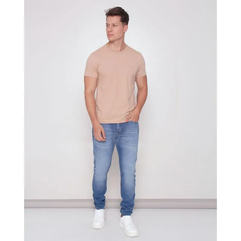 Calça Jeans Masculina Slim Com Bolsos Azul 44