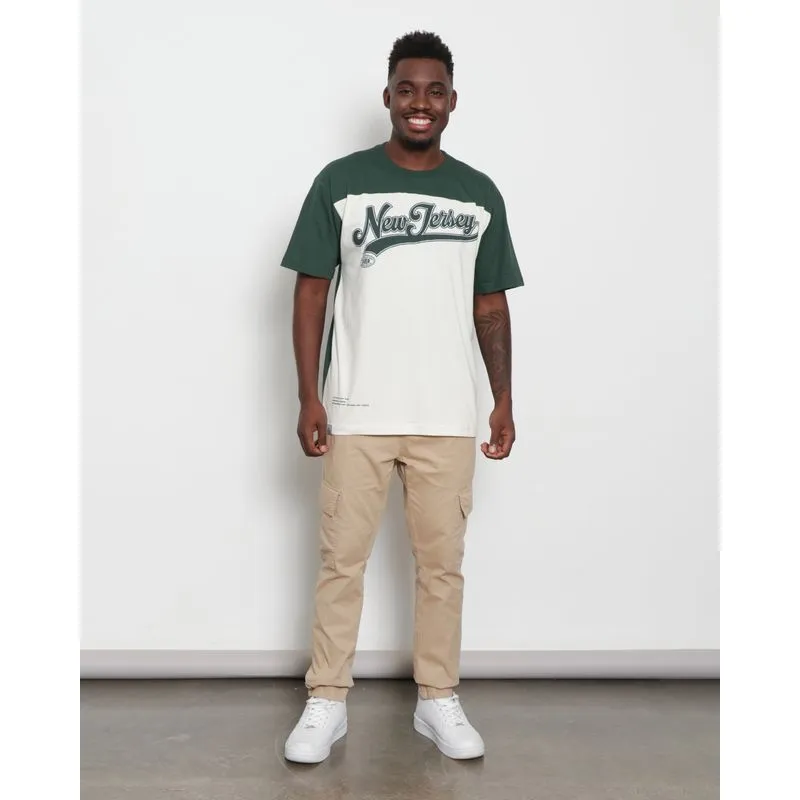 Calça Masculina Sarja Jogger Bolso Cargo Bege 38