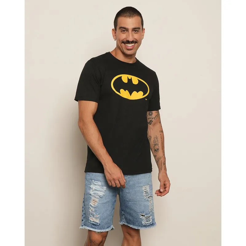 Camiseta Masculina DC Comics Batman Manga Curta Preta M