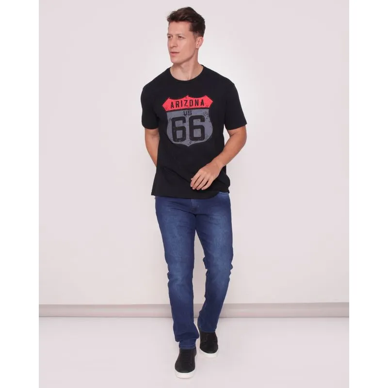 Calça Jeans Masculina Slim Estonada Azul 42