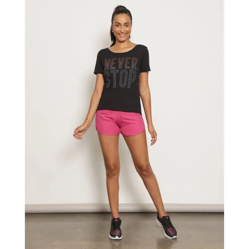 Short Feminino Fitness Boxer Com Bolso Rosa M