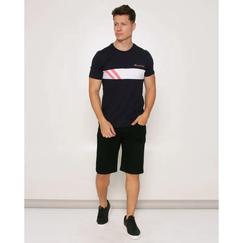 Bermuda Masculina Sarja Reta Preta 40