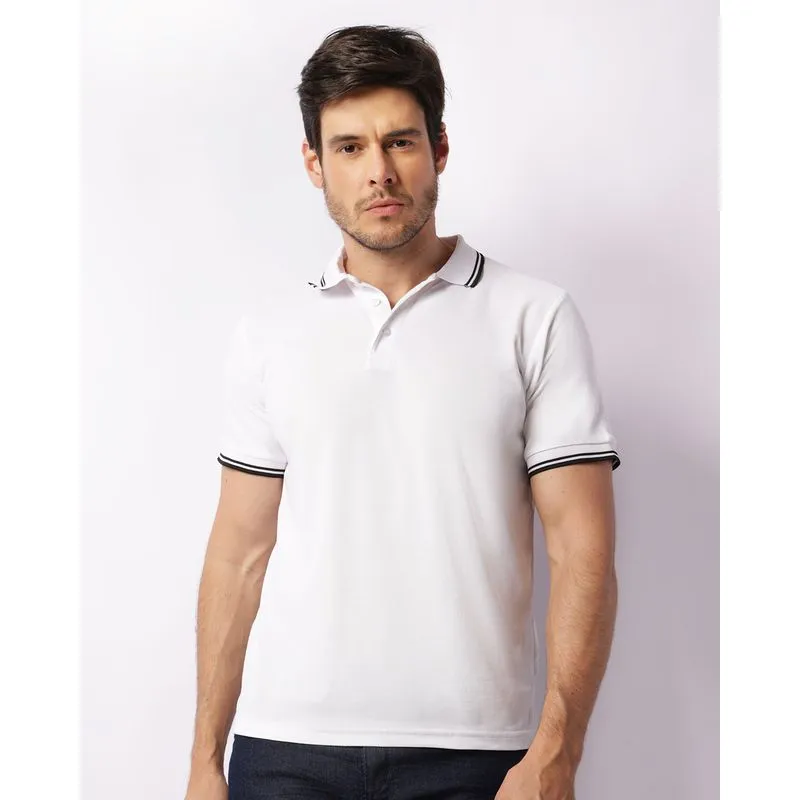 Camisa Polo Masculina Piquet Manga Curta Branca P