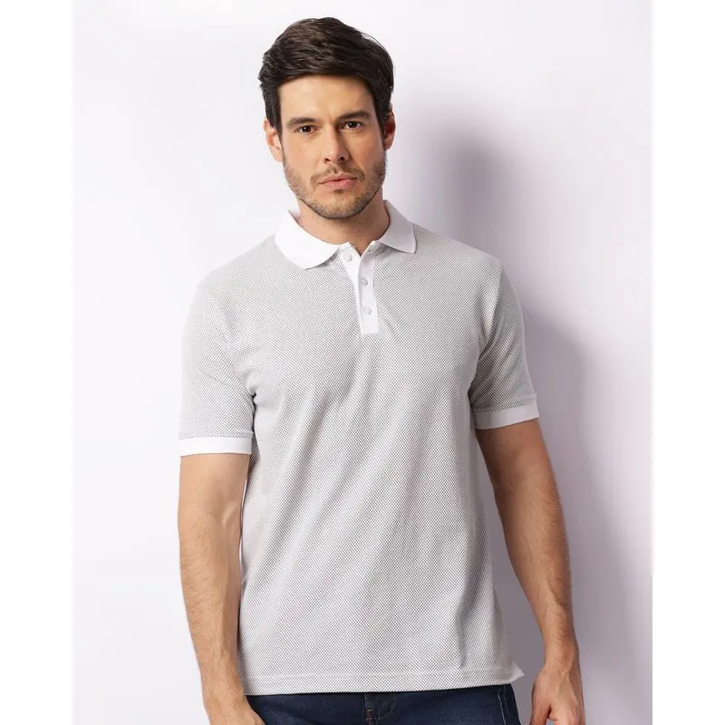 Camisa Polo Masculina Piquet Pontilhada Branca GG
