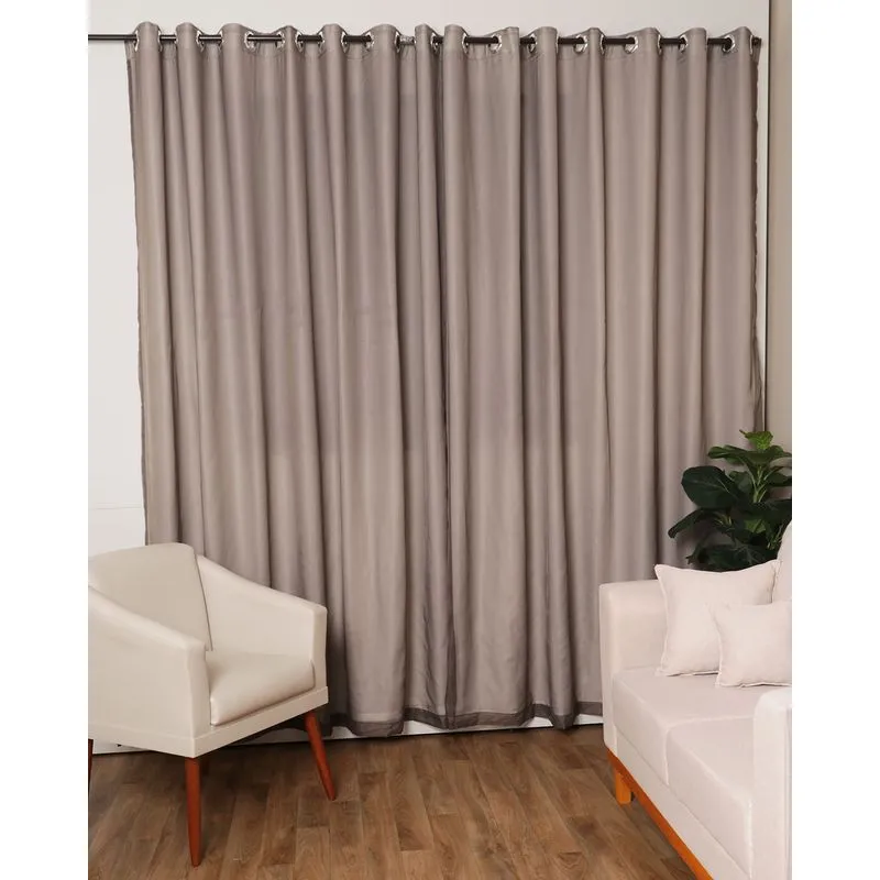 Cortina Duplex Bella Janela 420cm X 250cm Texturizada Cinza UN