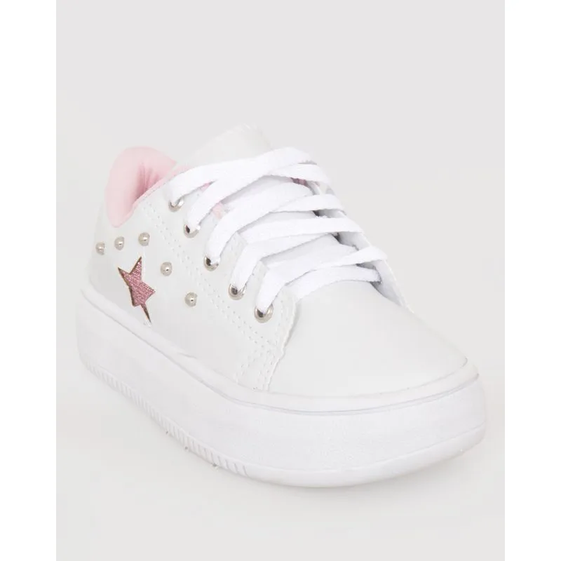 Tênis Infantil Star Com Aplicação Branco 31