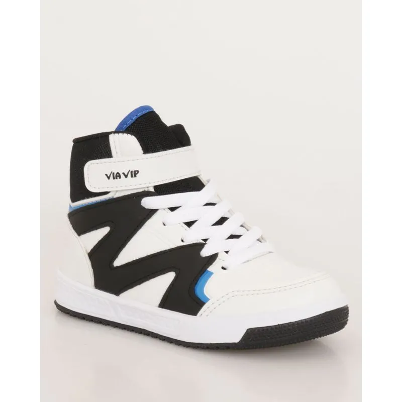 Tênis Infantil Cano Alto Com Recorte Branco 29